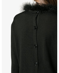 Женский черный шерстяной вязаный свитер от Simone Rocha