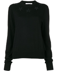 Женский черный шерстяной вязаный свитер от Givenchy