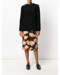 Женский черный шерстяной вязаный свитер от Allude