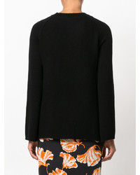 Женский черный шерстяной вязаный свитер от Allude