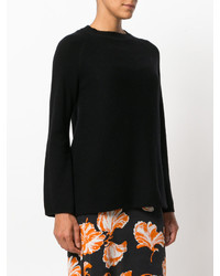 Женский черный шерстяной вязаный свитер от Allude