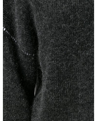 Женский черный шерстяной вязаный свитер от MM6 MAISON MARGIELA