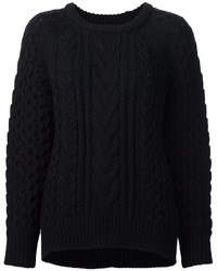 Женский черный шерстяной вязаный свитер от Nili Lotan
