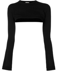 Женский черный шерстяной вязаный свитер от No.21