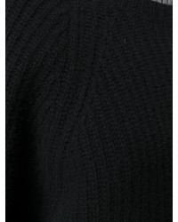 Женский черный шерстяной вязаный свитер от MSGM
