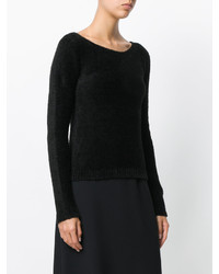 Женский черный шерстяной вязаный свитер от Twin-Set