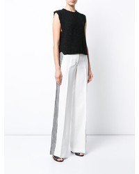 Черный шерстяной вязаный топ без рукавов от Derek Lam