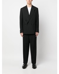 Мужской черный шерстяной двубортный пиджак от Lardini