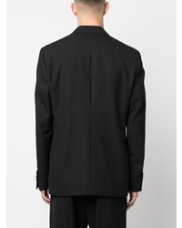 Мужской черный шерстяной двубортный пиджак от Lardini