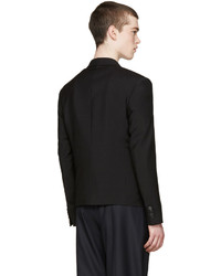 Мужской черный шерстяной двубортный пиджак от Paul Smith