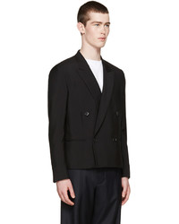 Мужской черный шерстяной двубортный пиджак от Paul Smith