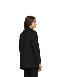 Женский черный шерстяной двубортный пиджак от Low Classic
