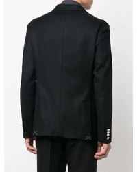 Мужской черный шерстяной двубортный пиджак от Tonello