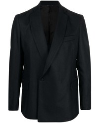 Мужской черный шерстяной двубортный пиджак от Costumein