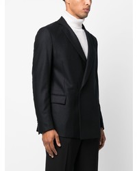 Мужской черный шерстяной двубортный пиджак от Costumein