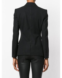 Женский черный шерстяной двубортный пиджак от Dolce & Gabbana
