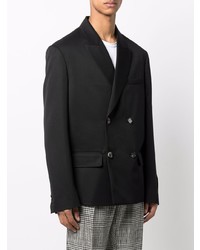 Мужской черный шерстяной двубортный пиджак от Marni