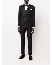 Мужской черный шерстяной двубортный пиджак от Tagliatore