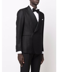 Мужской черный шерстяной двубортный пиджак от Tagliatore