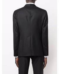 Мужской черный шерстяной двубортный пиджак от Tagliatore