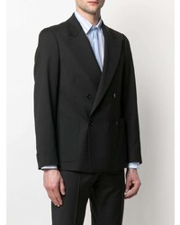 Мужской черный шерстяной двубортный пиджак от Sunflower