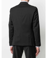 Мужской черный шерстяной двубортный пиджак от Sunflower