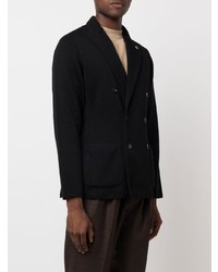 Мужской черный шерстяной двубортный пиджак от Lardini