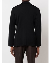 Мужской черный шерстяной двубортный пиджак от Lardini