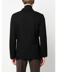 Мужской черный шерстяной двубортный пиджак от Lardini