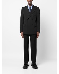 Мужской черный шерстяной двубортный пиджак от Lanvin