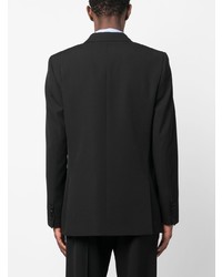 Мужской черный шерстяной двубортный пиджак от Lanvin