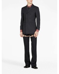 Мужской черный шерстяной двубортный пиджак от Gucci