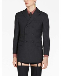 Мужской черный шерстяной двубортный пиджак от Gucci