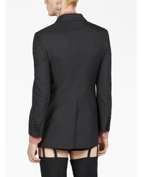 Мужской черный шерстяной двубортный пиджак от Gucci