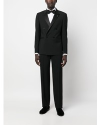 Мужской черный шерстяной двубортный пиджак от Tagliatore