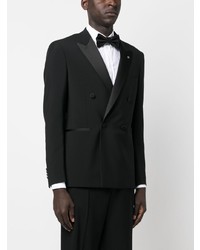 Мужской черный шерстяной двубортный пиджак от Tagliatore