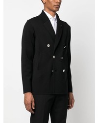 Мужской черный шерстяной двубортный пиджак от Lardini