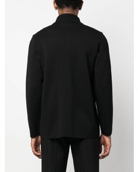 Мужской черный шерстяной двубортный пиджак от Lardini