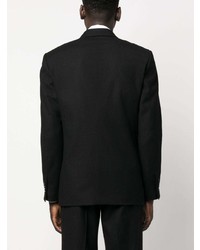 Мужской черный шерстяной двубортный пиджак от Lardini