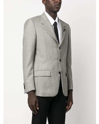 Мужской черный шерстяной двубортный пиджак от Lardini