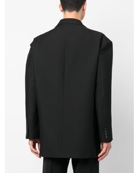 Мужской черный шерстяной двубортный пиджак от Valentino