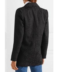 Женский черный шерстяной двубортный пиджак от Mother of Pearl