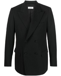 Мужской черный шерстяной двубортный пиджак от Lanvin