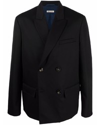 Мужской черный шерстяной двубортный пиджак от Marni