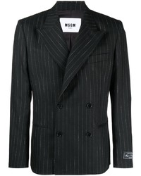 Мужской черный шерстяной двубортный пиджак от MSGM