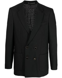 Мужской черный шерстяной двубортный пиджак от PT TORINO