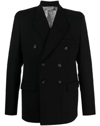 Мужской черный шерстяной двубортный пиджак от VTMNTS