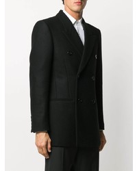 Мужской черный шерстяной двубортный пиджак от Saint Laurent