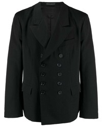 Мужской черный шерстяной двубортный пиджак от Yohji Yamamoto