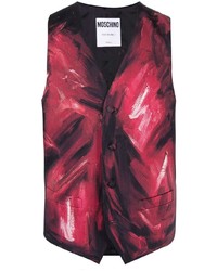 Черный шерстяной жилет с принтом